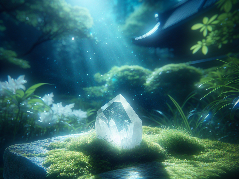 Quartzo Branco iluminado pela luz da lua